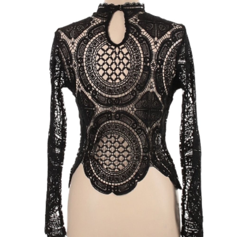 NEW w/ Tags Black long sleeve top.-Large
